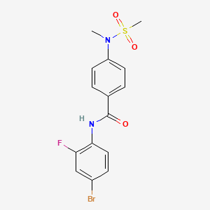 molecular formula C15H14BrFN2O3S B3625147 N-(4-bromo-2-fluorophenyl)-4-[methyl(methylsulfonyl)amino]benzamide 