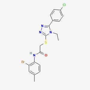 N-(2-bromo-4-methylphenyl)-2-{[5-(4-chlorophenyl)-4-ethyl-4H-1,2,4-triazol-3-yl]thio}acetamide