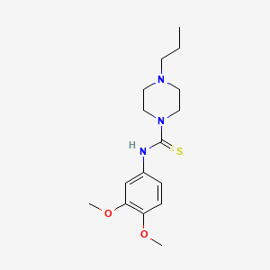 molecular formula C16H25N3O2S B3625170 N-(3,4-dimethoxyphenyl)-4-propylpiperazine-1-carbothioamide 