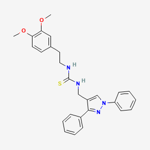 1-[2-(3,4-dimethoxyphenyl)ethyl]-3-[(1,3-diphenylpyrazol-4-yl)methyl]thiourea