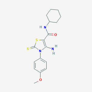 4-amino-N-cyclohexyl-3-(4-methoxyphenyl)-2-thioxo-2,3-dihydro-1,3-thiazole-5-carboxamide