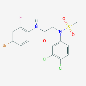 molecular formula C15H12BrCl2FN2O3S B3625191 N~1~-(4-bromo-2-fluorophenyl)-N~2~-(3,4-dichlorophenyl)-N~2~-(methylsulfonyl)glycinamide 