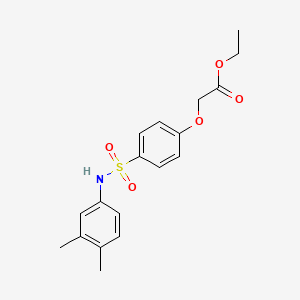 molecular formula C18H21NO5S B3625227 Ethyl 2-[4-[(3,4-dimethylphenyl)sulfamoyl]phenoxy]acetate 