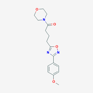 molecular formula C17H21N3O4 B362524 4-{4-[3-(4-Methoxyphenyl)-1,2,4-oxadiazol-5-yl]butanoyl}morpholine CAS No. 876721-92-5