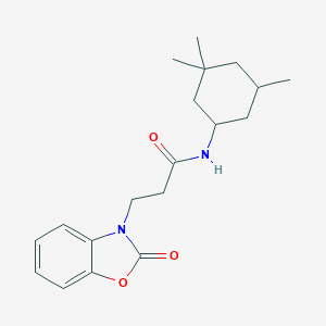 molecular formula C19H26N2O3 B362527 3-(2-oxo-1,3-benzoxazol-3(2H)-yl)-N-(3,3,5-trimethylcyclohexyl)propanamide CAS No. 862827-40-5