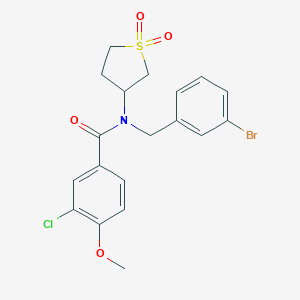 molecular formula C19H19BrClNO4S B362533 N-(3-bromobenzyl)-3-chloro-N-(1,1-dioxidotetrahydrothiophen-3-yl)-4-methoxybenzamide CAS No. 862484-81-9