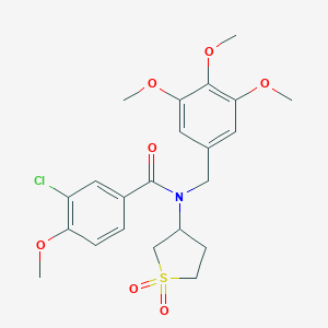 molecular formula C22H26ClNO7S B362534 3-chloro-N-(1,1-dioxidotetrahydrothiophen-3-yl)-4-methoxy-N-(3,4,5-trimethoxybenzyl)benzamide CAS No. 874127-59-0