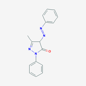 molecular formula C16H14N4O B036255 3H-Pyrazol-3-one, 2,4-dihydro-5-methyl-2-phenyl-4-(phenylazo)- CAS No. 4314-14-1