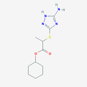 molecular formula C11H18N4O2S B362551 cyclohexyl 2-[(5-amino-4H-1,2,4-triazol-3-yl)sulfanyl]propanoate CAS No. 819835-53-5
