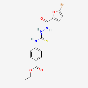 molecular formula C15H14BrN3O4S B3625697 ethyl 4-({[2-(5-bromo-2-furoyl)hydrazino]carbonothioyl}amino)benzoate 