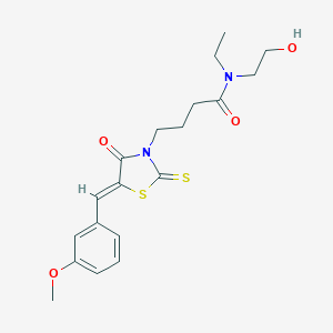 molecular formula C19H24N2O4S2 B362570 N-乙基-N-(2-羟乙基)-4-[(5Z)-5-[(3-甲氧苯基)亚甲基]-4-氧代-2-硫代亚基-1,3-噻唑烷-3-基]丁酰胺 CAS No. 476668-14-1