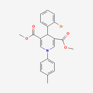 molecular formula C22H20BrNO4 B3625743 dimethyl 4-(2-bromophenyl)-1-(4-methylphenyl)-1,4-dihydro-3,5-pyridinedicarboxylate 