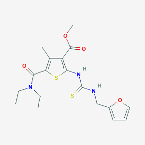 molecular formula C18H23N3O4S2 B3625750 methyl 5-[(diethylamino)carbonyl]-2-({[(2-furylmethyl)amino]carbonothioyl}amino)-4-methyl-3-thiophenecarboxylate 