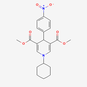 molecular formula C21H24N2O6 B3625834 dimethyl 1-cyclohexyl-4-(4-nitrophenyl)-1,4-dihydro-3,5-pyridinedicarboxylate 