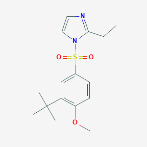 molecular formula C16H22N2O3S B362591 1-((3-(叔丁基)-4-甲氧基苯基)磺酰基)-2-乙基-1H-咪唑 CAS No. 898645-04-0