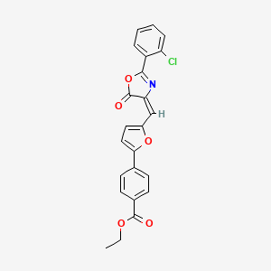 ethyl 4-(5-{[2-(2-chlorophenyl)-5-oxo-1,3-oxazol-4(5H)-ylidene]methyl}-2-furyl)benzoate