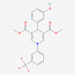 dimethyl 4-(3-hydroxyphenyl)-1-[3-(trifluoromethyl)phenyl]-1,4-dihydro-3,5-pyridinedicarboxylate