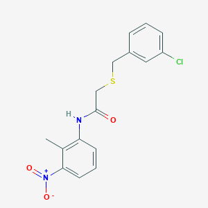 2-[(3-chlorobenzyl)thio]-N-(2-methyl-3-nitrophenyl)acetamide