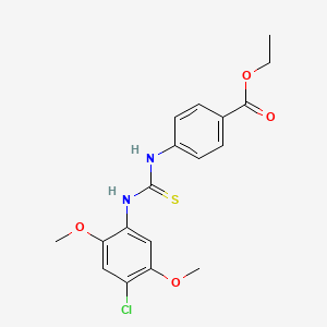 ethyl 4-({[(4-chloro-2,5-dimethoxyphenyl)amino]carbonothioyl}amino)benzoate