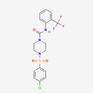 4-(4-CHLOROBENZENESULFONYL)-N-[2-(TRIFLUOROMETHYL)PHENYL]PIPERAZINE-1-CARBOXAMIDE