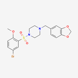 1-(1,3-benzodioxol-5-ylmethyl)-4-[(5-bromo-2-methoxyphenyl)sulfonyl]piperazine