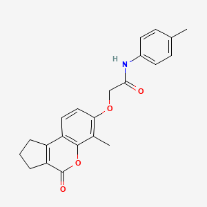 2-({6-METHYL-4-OXO-1H,2H,3H,4H-CYCLOPENTA[C]CHROMEN-7-YL}OXY)-N-(4-METHYLPHENYL)ACETAMIDE