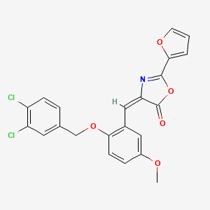 (4E)-4-[[2-[(3,4-dichlorophenyl)methoxy]-5-methoxyphenyl]methylidene]-2-(furan-2-yl)-1,3-oxazol-5-one