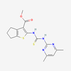 methyl 2-({[(4,6-dimethyl-2-pyrimidinyl)amino]carbonothioyl}amino)-5,6-dihydro-4H-cyclopenta[b]thiophene-3-carboxylate