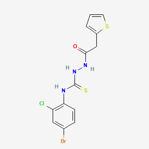 N-(4-bromo-2-chlorophenyl)-2-(2-thienylacetyl)hydrazinecarbothioamide