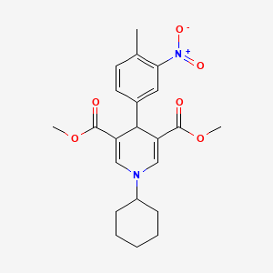 dimethyl 1-cyclohexyl-4-(4-methyl-3-nitrophenyl)-1,4-dihydro-3,5-pyridinedicarboxylate