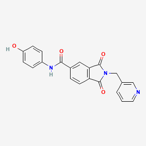 N-(4-hydroxyphenyl)-1,3-dioxo-2-(3-pyridinylmethyl)-5-isoindolinecarboxamide