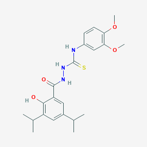 N-(3,4-dimethoxyphenyl)-2-(2-hydroxy-3,5-diisopropylbenzoyl)hydrazinecarbothioamide