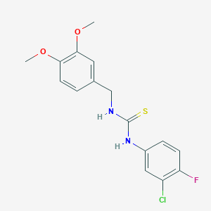 N-(3-chloro-4-fluorophenyl)-N'-(3,4-dimethoxybenzyl)thiourea