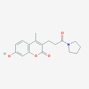 molecular formula C17H19NO4 B362639 7-Hydroxy-4-methyl-3-(3-oxo-3-pyrrolidinylpropyl)chromen-2-one CAS No. 853898-56-3