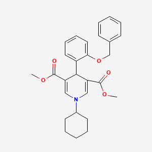 molecular formula C28H31NO5 B3626487 dimethyl 4-[2-(benzyloxy)phenyl]-1-cyclohexyl-1,4-dihydro-3,5-pyridinedicarboxylate 