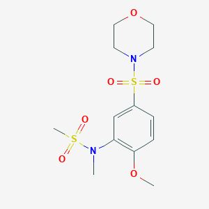 molecular formula C13H20N2O6S2 B362653 4-({4-Methoxy-3-[methyl(methylsulfonyl)amino]phenyl}sulfonyl)morpholine CAS No. 881935-82-6