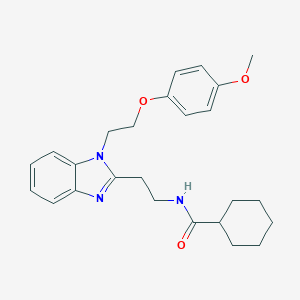 molecular formula C25H31N3O3 B362655 N-(2-{1-[2-(4-methoxyphenoxy)ethyl]-1H-benzimidazol-2-yl}ethyl)cyclohexanecarboxamide CAS No. 876724-17-3