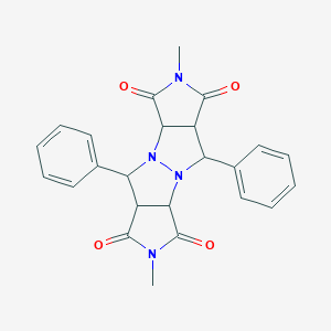 molecular formula C24H22N4O4 B362658 2,7-dimethyl-5,10-diphenyltetrahydropyrrolo[3,4-c]pyrrolo[3',4':4,5]pyrazolo[1,2-a]pyrazole-1,3,6,8(2H,3aH,5H,7H)-tetrone CAS No. 1005261-04-0