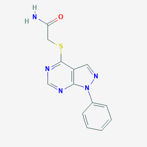 molecular formula C13H11N5OS B362674 2-[(1-phenyl-1H-pyrazolo[3,4-d]pyrimidin-4-yl)sulfanyl]acetamide CAS No. 70011-70-0