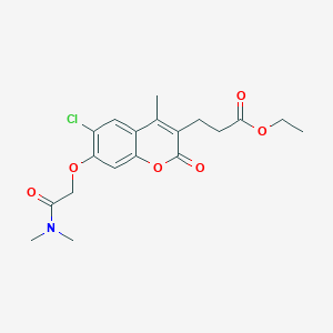 molecular formula C19H22ClNO6 B3626746 ethyl 3-{6-chloro-7-[2-(dimethylamino)-2-oxoethoxy]-4-methyl-2-oxo-2H-chromen-3-yl}propanoate 