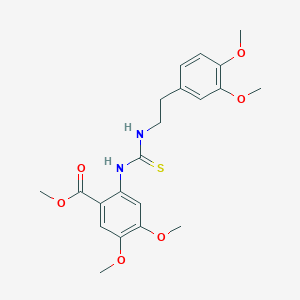 molecular formula C21H26N2O6S B3626773 methyl 2-[({[2-(3,4-dimethoxyphenyl)ethyl]amino}carbonothioyl)amino]-4,5-dimethoxybenzoate 