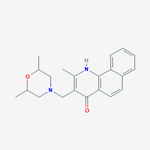 molecular formula C21H24N2O2 B362689 3-[(2,6-Dimethyl-4-morpholinyl)methyl]-2-methylbenzo[h]quinolin-4-ol CAS No. 307528-91-2