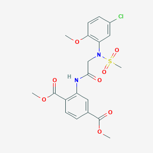 molecular formula C20H21ClN2O8S B3626934 dimethyl 2-{[N-(5-chloro-2-methoxyphenyl)-N-(methylsulfonyl)glycyl]amino}terephthalate 