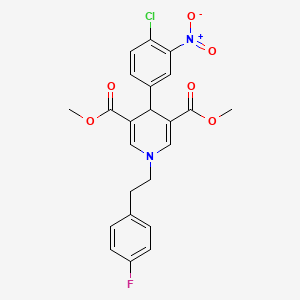 molecular formula C23H20ClFN2O6 B3626953 dimethyl 4-(4-chloro-3-nitrophenyl)-1-[2-(4-fluorophenyl)ethyl]-1,4-dihydro-3,5-pyridinedicarboxylate 