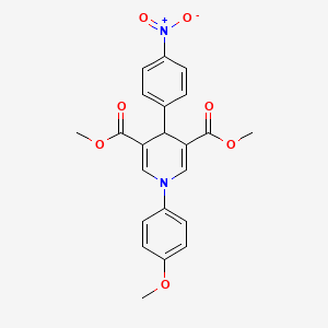 molecular formula C22H20N2O7 B3627024 dimethyl 1-(4-methoxyphenyl)-4-(4-nitrophenyl)-1,4-dihydro-3,5-pyridinedicarboxylate 