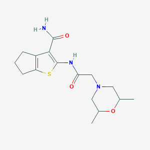 molecular formula C16H23N3O3S B362707 2-(2-(2,6-dimethylmorpholino)acetamido)-5,6-dihydro-4H-cyclopenta[b]thiophene-3-carboxamide CAS No. 315683-12-6