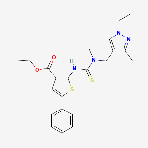 molecular formula C22H26N4O2S2 B3627108 ethyl 2-({[[(1-ethyl-3-methyl-1H-pyrazol-4-yl)methyl](methyl)amino]carbonothioyl}amino)-5-phenyl-3-thiophenecarboxylate 