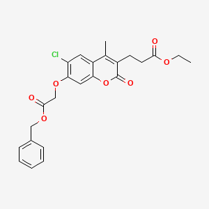 molecular formula C24H23ClO7 B3627118 ethyl 3-{7-[2-(benzyloxy)-2-oxoethoxy]-6-chloro-4-methyl-2-oxo-2H-chromen-3-yl}propanoate 