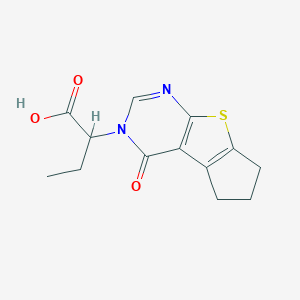 molecular formula C13H14N2O3S B362713 2-(4-oxo-6,7-dihydro-4H-cyclopenta[4,5]thieno[2,3-d]pyrimidin-3(5H)-yl)butanoic acid CAS No. 446830-17-7