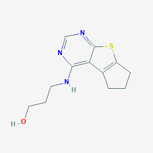 3-((6,7-dihydro-5H-cyclopenta[4,5]thieno[2,3-d]pyrimidin-4-yl)amino)propan-1-ol
